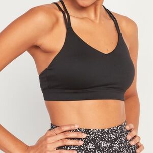 Black Strappy Sports Bra